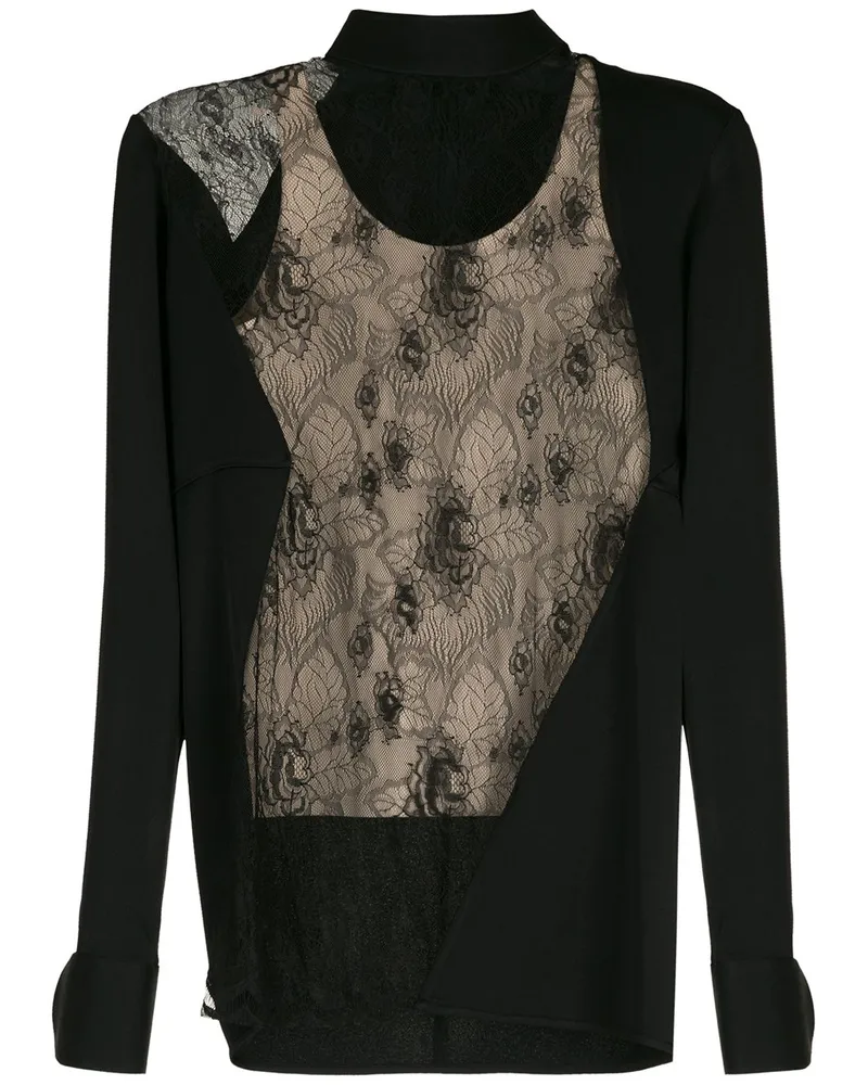 Gloria Coelho Bluse aus Chinakrepp - Schwarz Schwarz