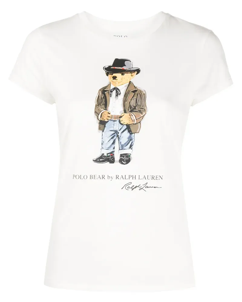 Ralph Lauren T-Shirt mit Teddy-Print - Weiß Weiß