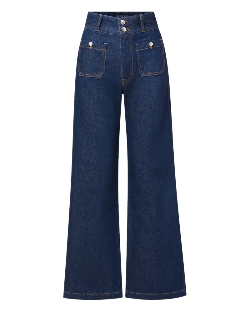 Veronica Beard Taylor High-Rise-Jeans mit aufgesetzten Taschen - Blau Blau