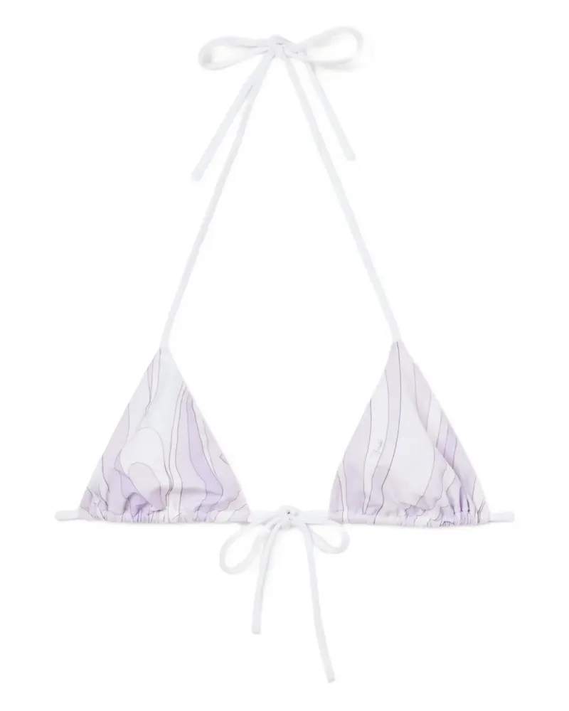 Emilio Pucci Triangel-Bikini mit Marmo-Print - Weiß Weiß