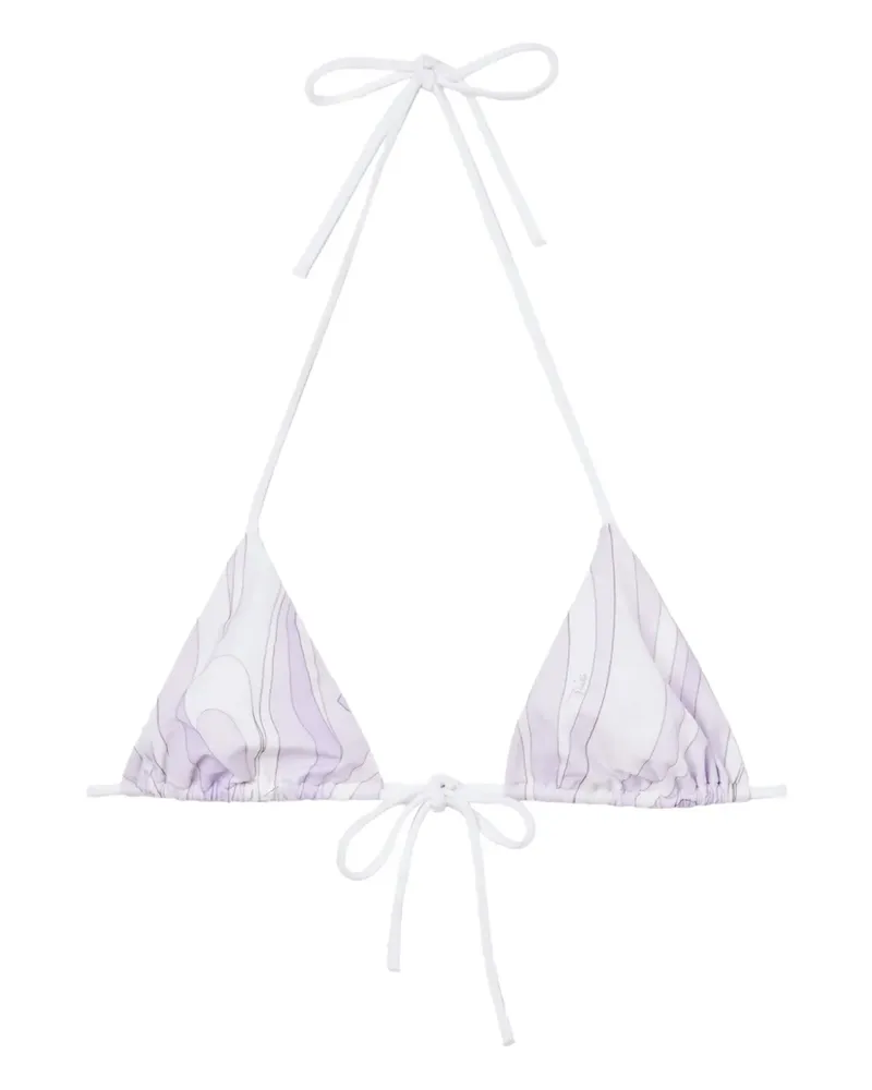 Emilio Pucci Triangel-Bikini mit Marmo-Print - Weiß Weiß