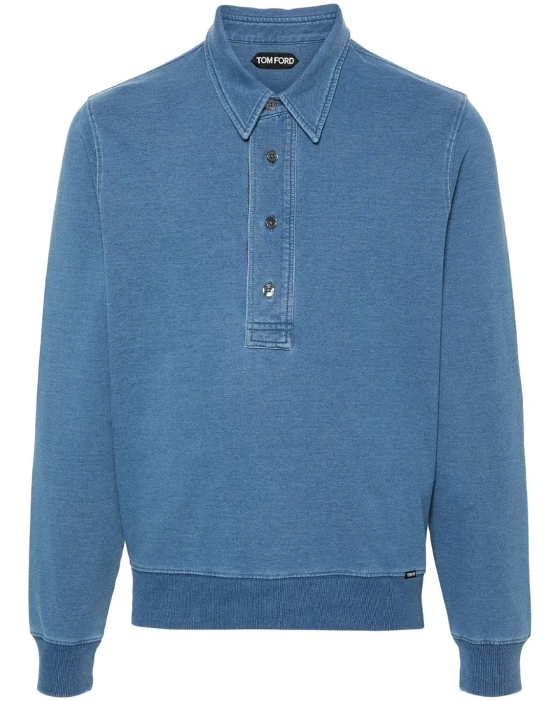 Tom Ford Sweatshirt mit Poloshirtkragen - Blau Blau