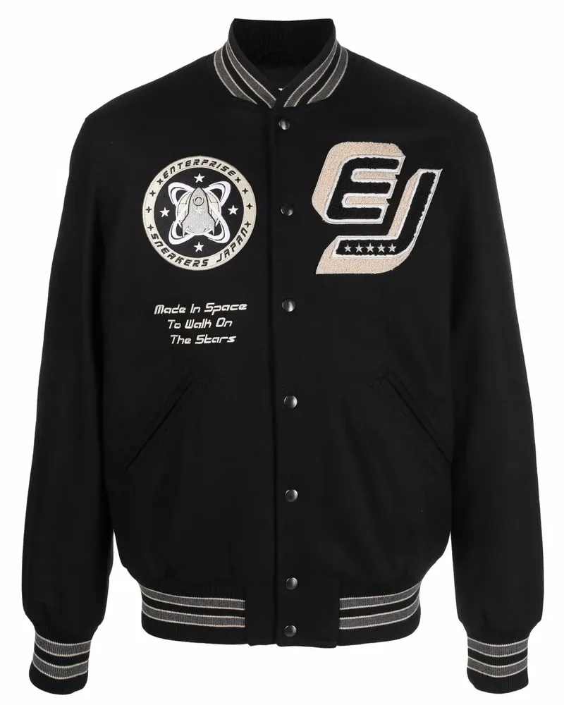 ENTERPRISE JAPAN Bomberjacke im College-Look - Schwarz Schwarz