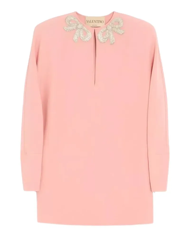 Valentino Garavani Kurzes Cady Couture Kleid mit Stickerei - Rosa Rosa