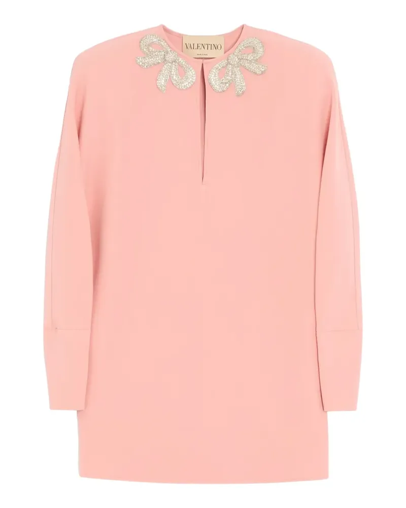 Valentino Garavani Kurzes Cady Couture Kleid mit Stickerei - Rosa Rosa