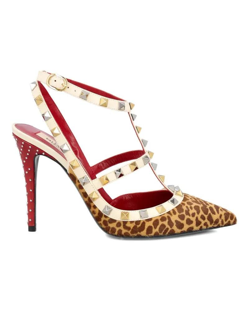 Valentino Garavani Verzierte Pumps mit T-Riemen - Nude Nude