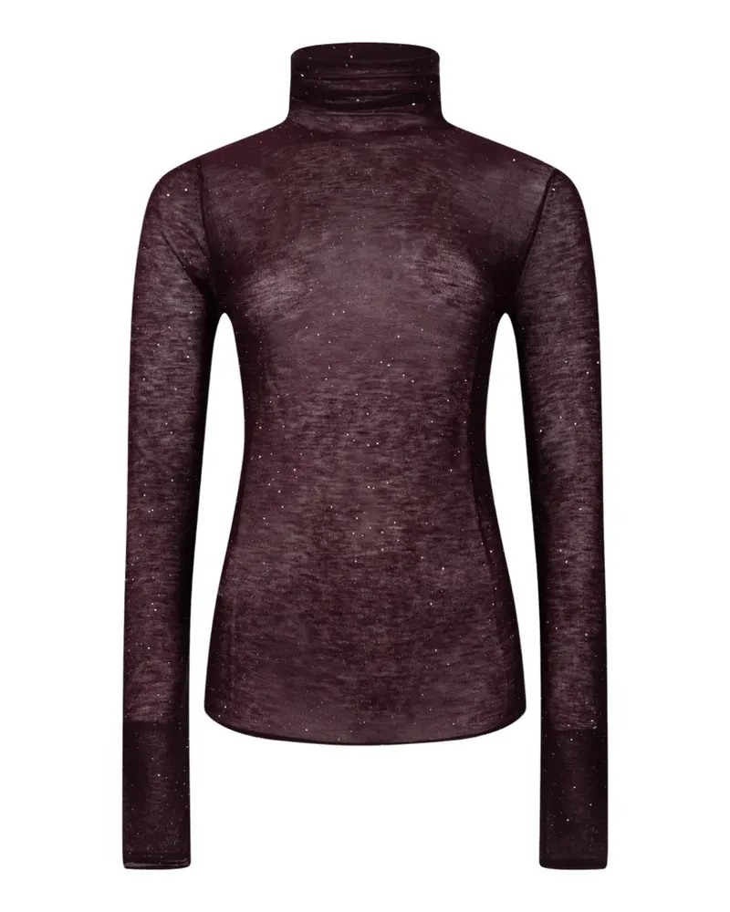 Pinko rhinestone-embellished roll-neck sweater - Rot Rot