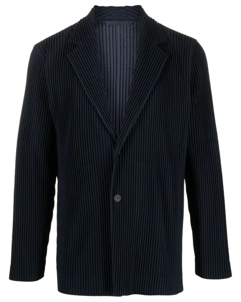 Issey Miyake Plissiertes Sakko mit fallendem Revers - Blau Blau
