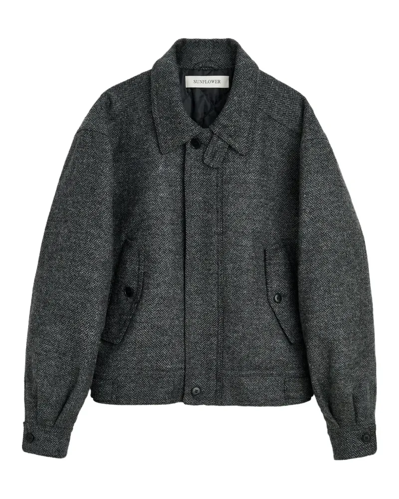 Sunflower Harrington Jacke mit Fischgrätenmuster - Grau Grau