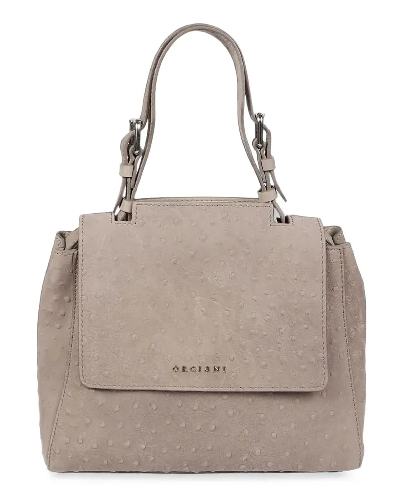 Orciani Tote Bag mit Straußeneffekt - Nude Nude