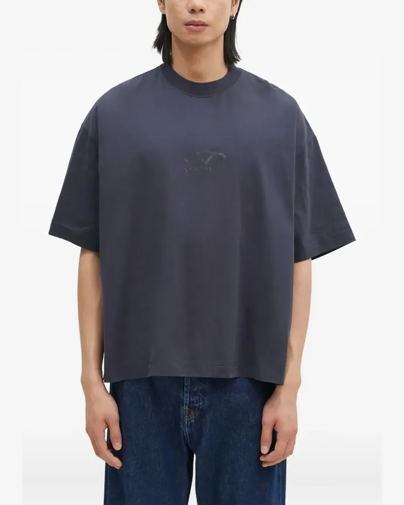 VETEMENTS T-Shirt mit Logo-Stickerei - Blau Blau
