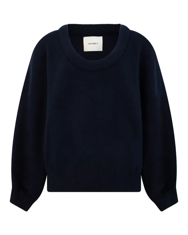 Lisa Yang ribbed-trim crew-neck sweater - Blau Blau