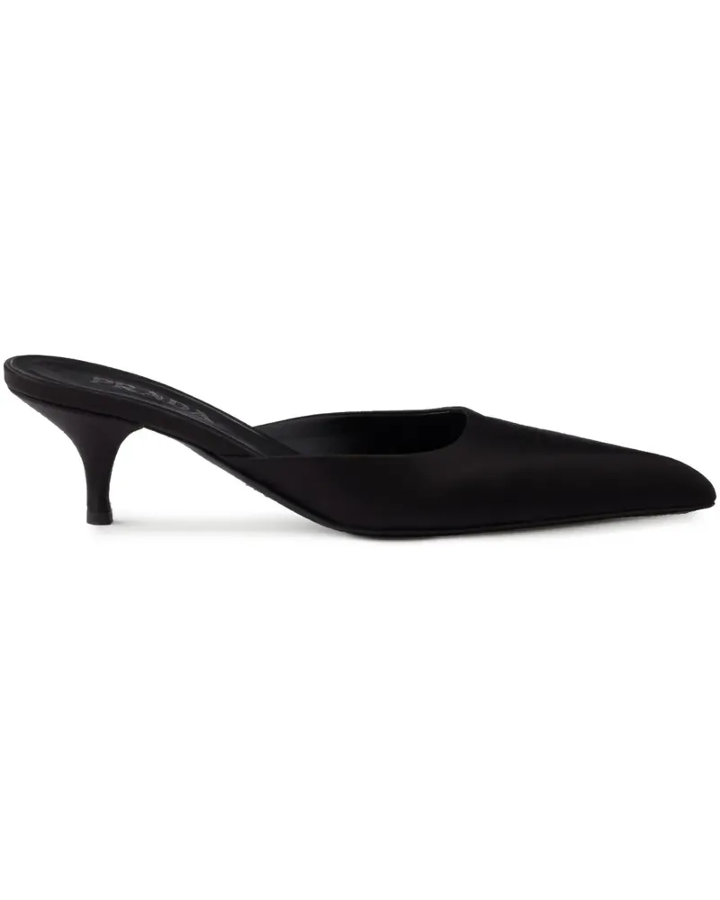 Prada Mules aus Satin 55mm - Schwarz Schwarz
