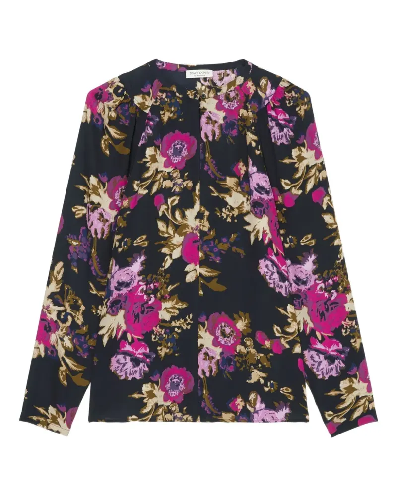 Marc O'Polo Bluse mit Blumen-Print - Schwarz Schwarz