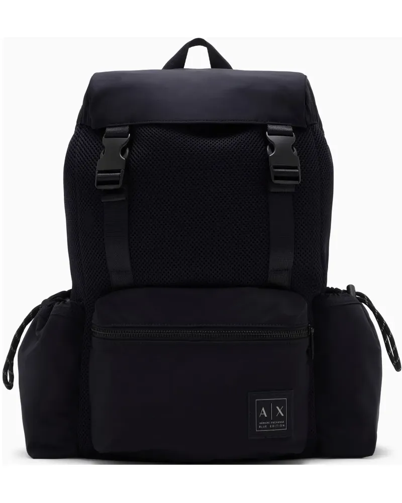 Armani Exchange Rucksack mit Logo-Patch - Blau Blau