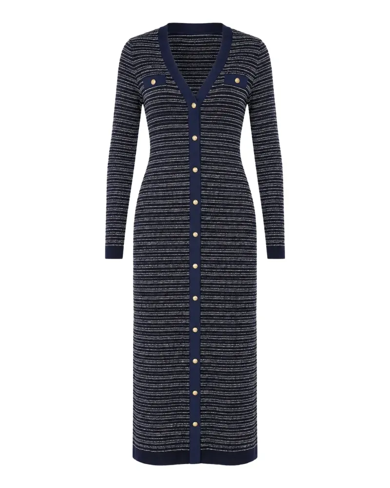 Tommy Hilfiger striped V-neck midi dress - Blau Blau