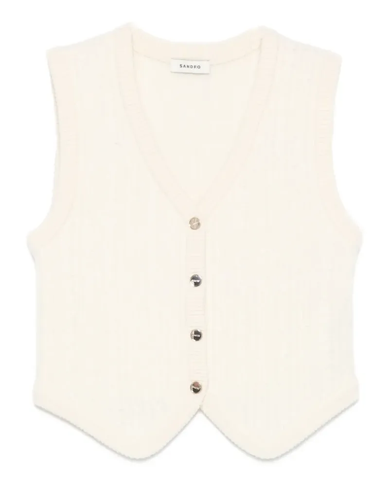 Sandro Gerippter Cardigan - Nude Nude