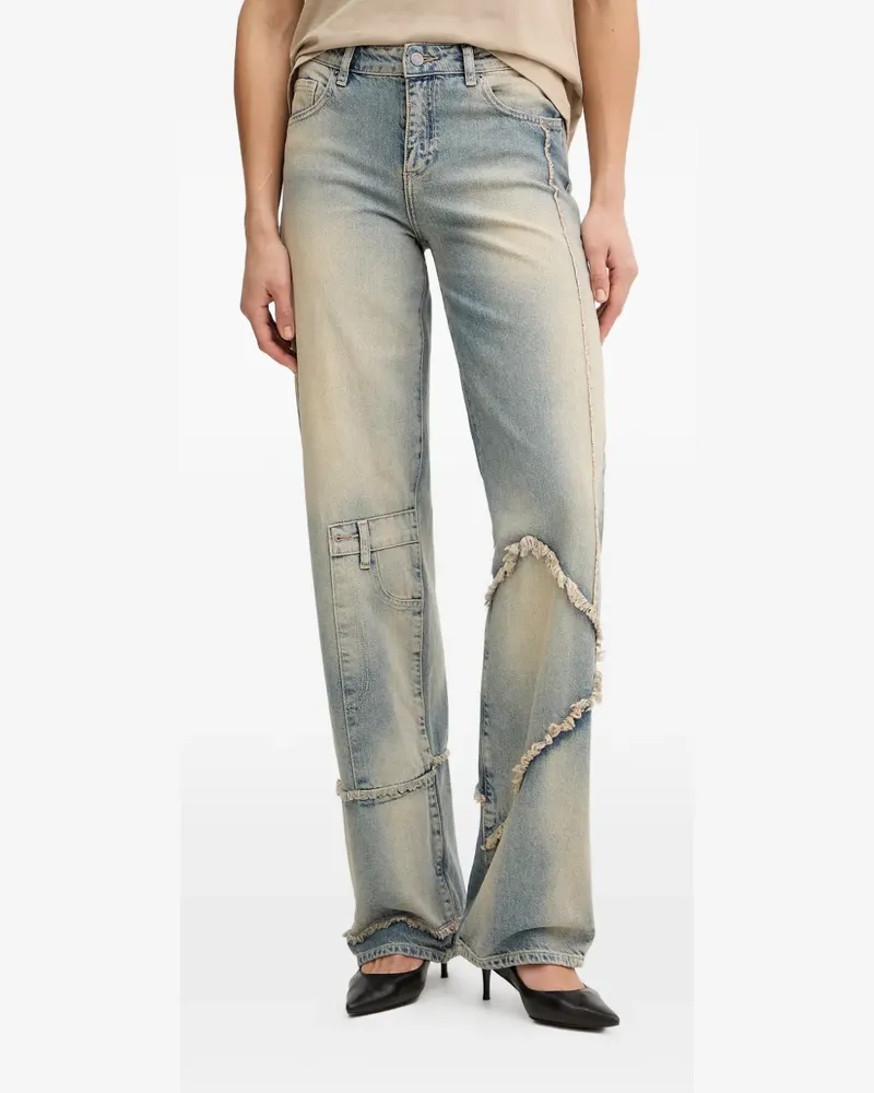 Armani Exchange frayed patchwork jeans - Blau Blau
