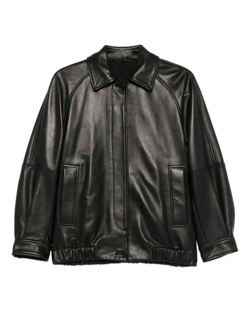Salvatore Santoro button-up leather jacket - Schwarz Schwarz
