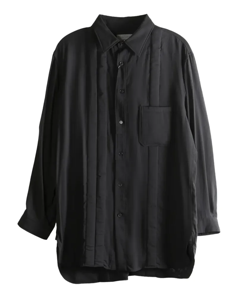 Yohji Yamamoto Gestepptes Hemd - Schwarz Schwarz