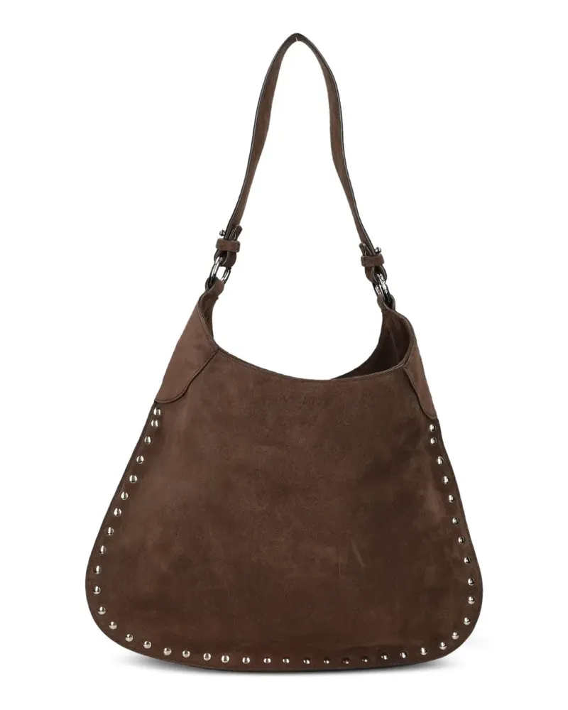 Vic Matié Boho Schultertasche aus Wildleder mit Nieten - Braun Braun
