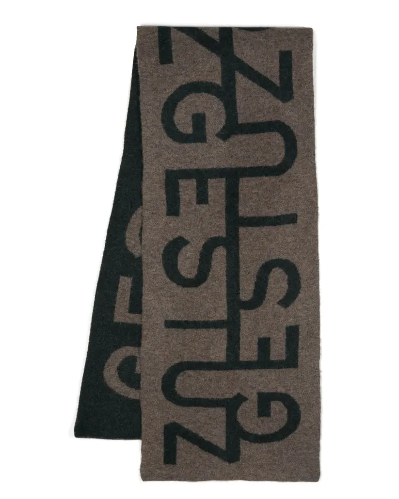 Gestuz AlpgaGZ Intarsien-Schal mit Logo - Braun Braun