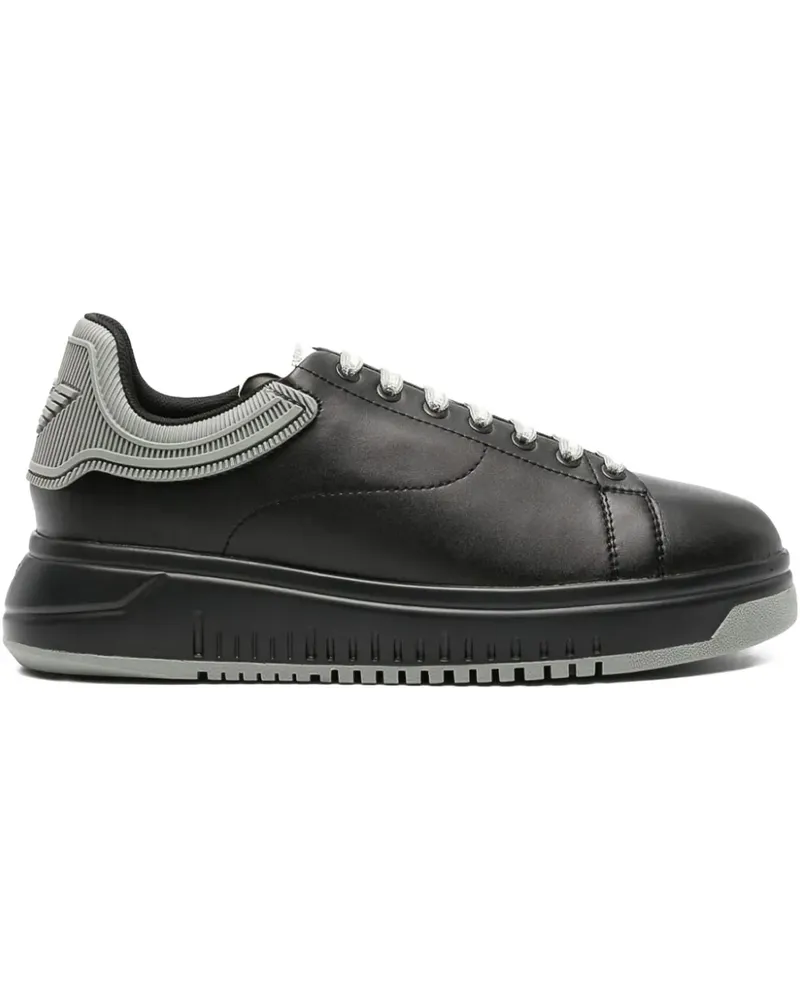 Emporio Armani Zweifarbige Sneakers - Schwarz Schwarz