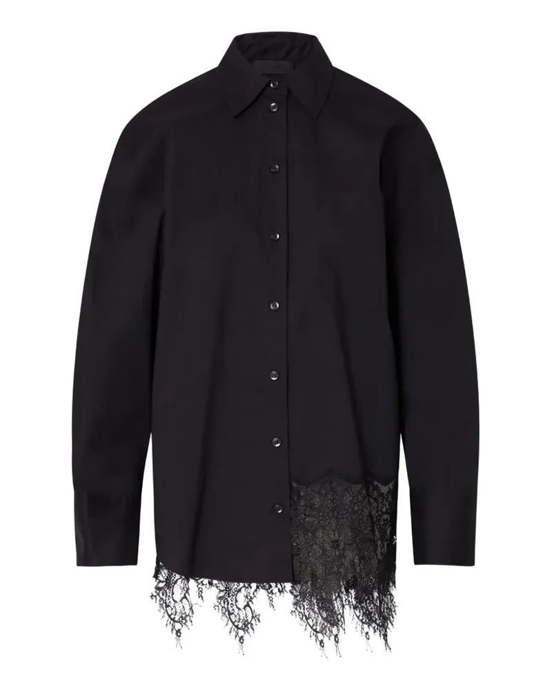 Liu Jo poplin shirt with Lace - Schwarz Schwarz