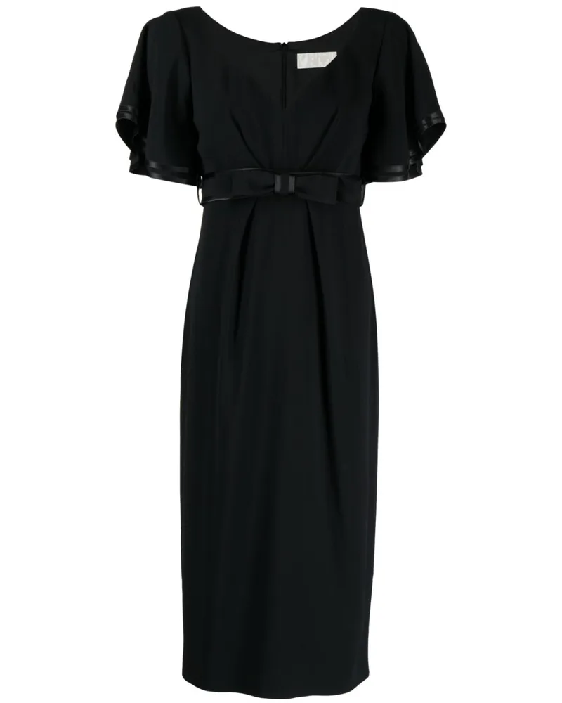 JANE Atelier Gerafftes Midikleid - Schwarz Schwarz