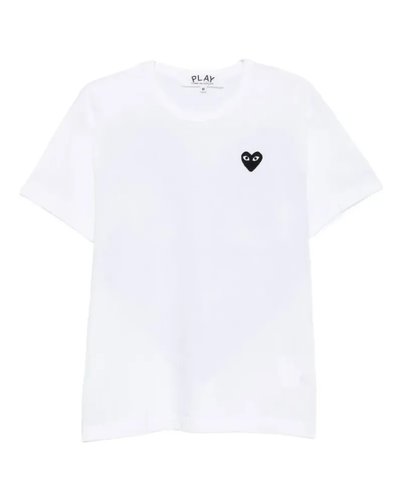 Comme des Garçons T-Shirt mit Herz-Patch und Logo-Print - Weiß Weiß