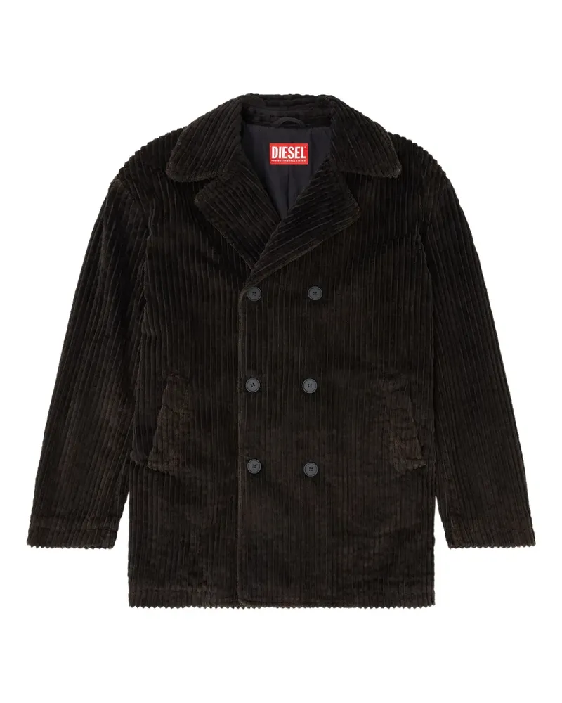 Diesel Doppelreihiger Otis Cordmantel - Schwarz Schwarz