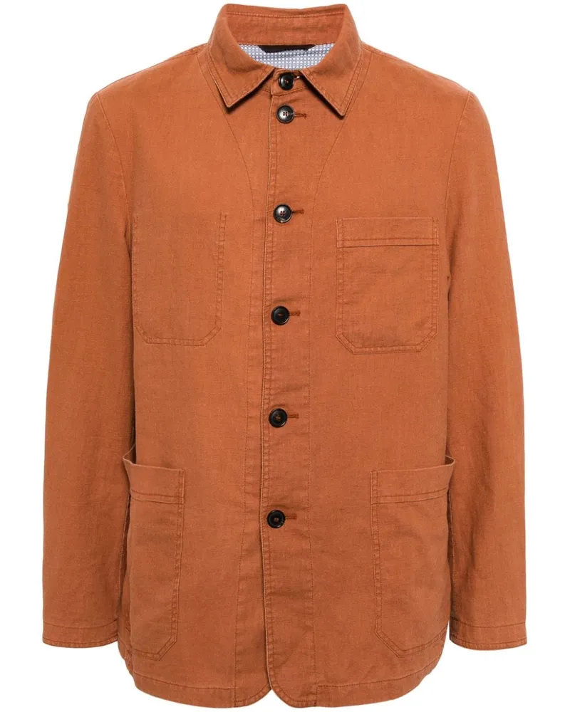 N.Peal Minori Hemdjacke aus Leinen - Orange Orange