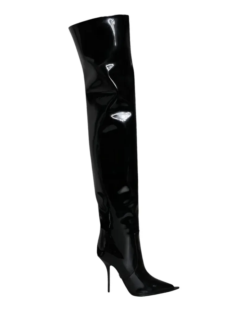 Dolce & Gabbana Cardinale Stiefel aus Lackleder - Schwarz Schwarz