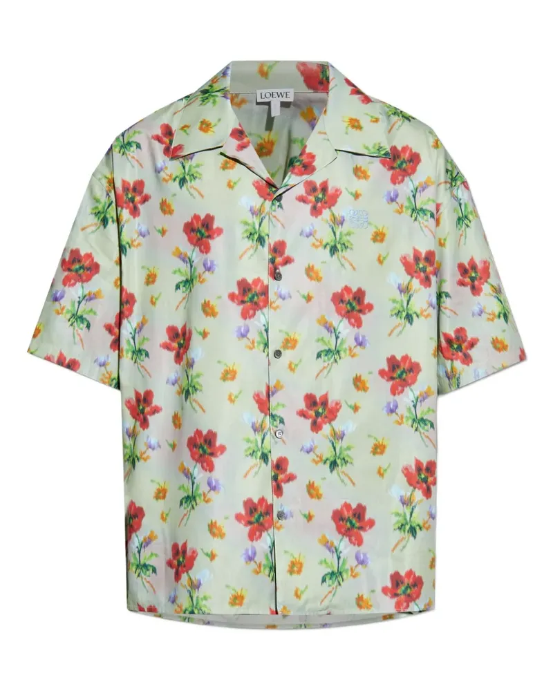 Loewe Hemd mit Blumen-Print - Grün Grün