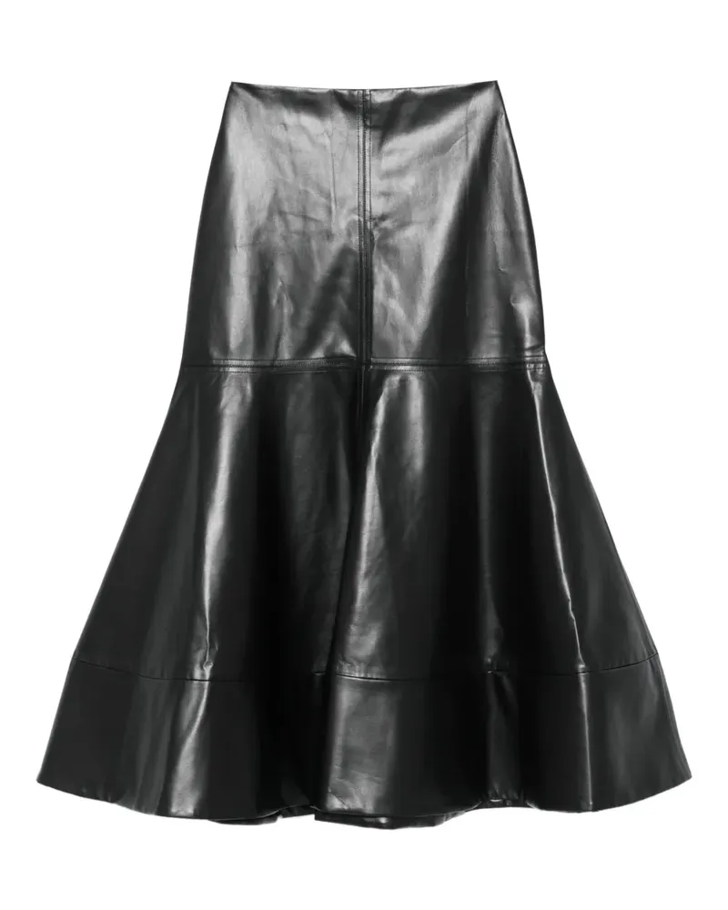 A.W.A.K.E. leather tiered skirt - Schwarz Schwarz