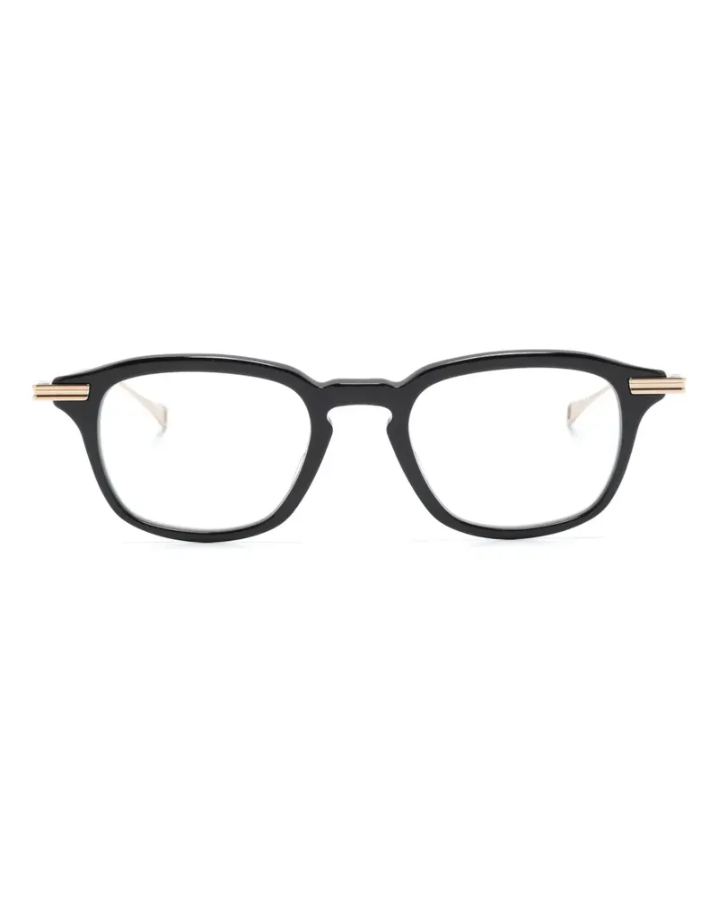 DITA Eckige Brille mit Logo-Print - Schwarz Schwarz