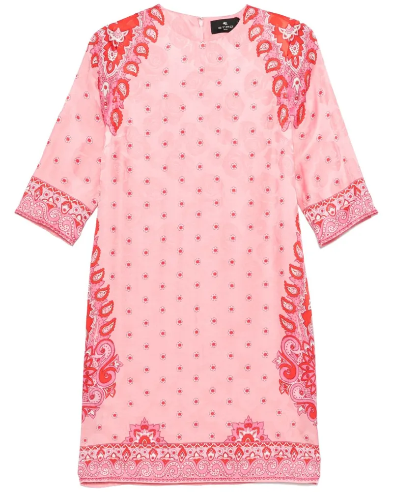 Etro Minikleid mit Paisley-Print - Rosa Rosa