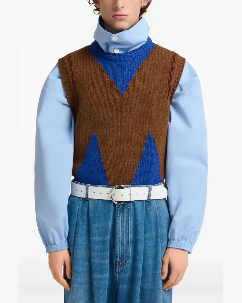 Marni intarsia-knit vest - Braun Braun