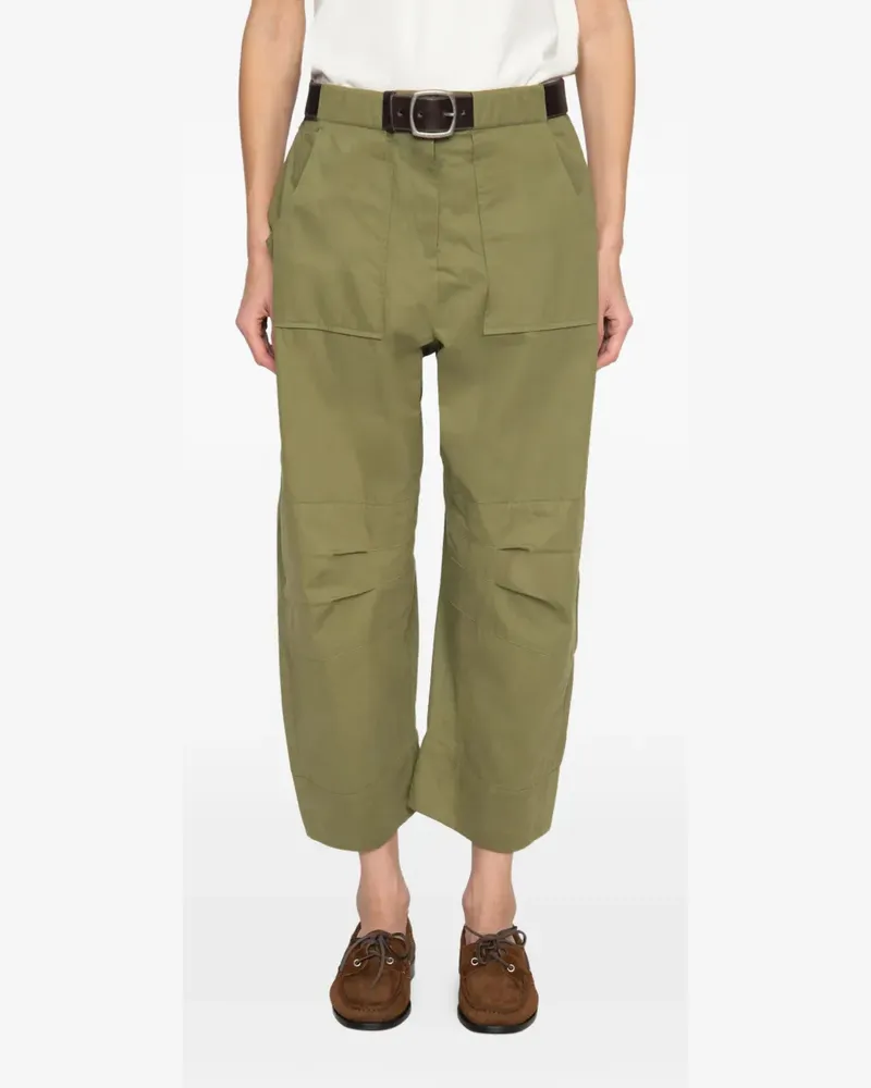 Sea pleated-knee cargo pants - Grün Grün