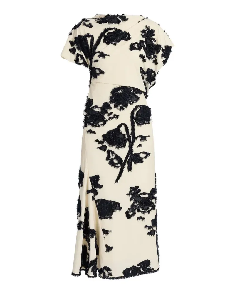 Erdem fil coupé poplin midi dress - Nude Nude