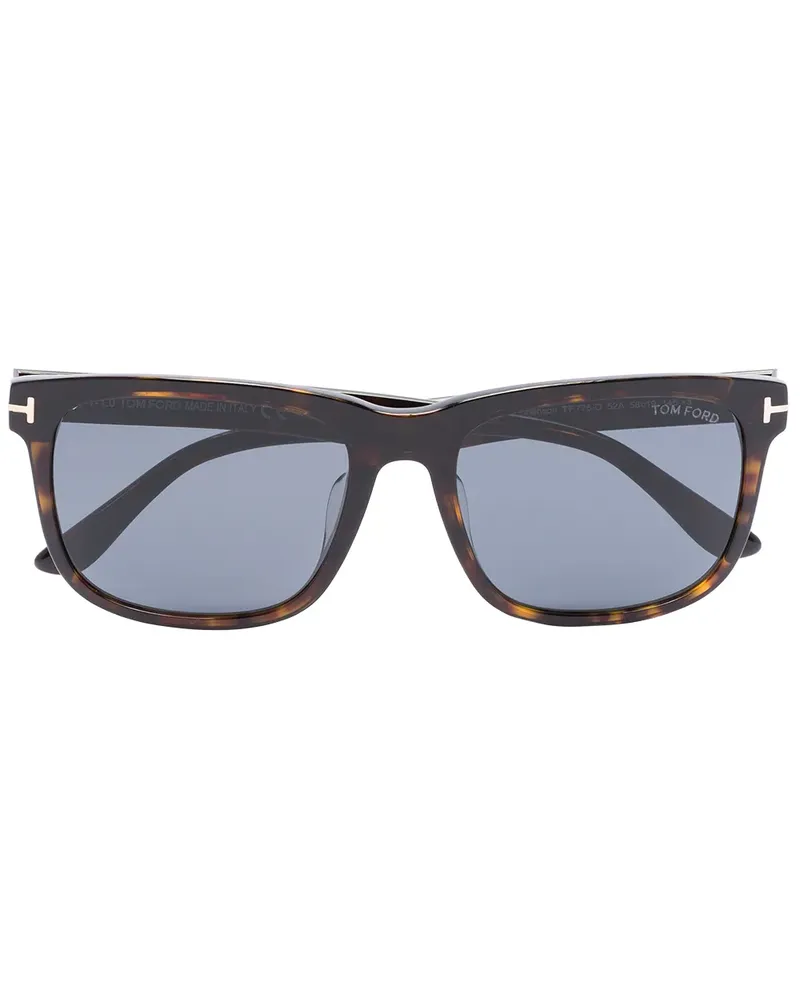Tom Ford Eckige Stephenson Sonnenbrille - Schwarz Schwarz
