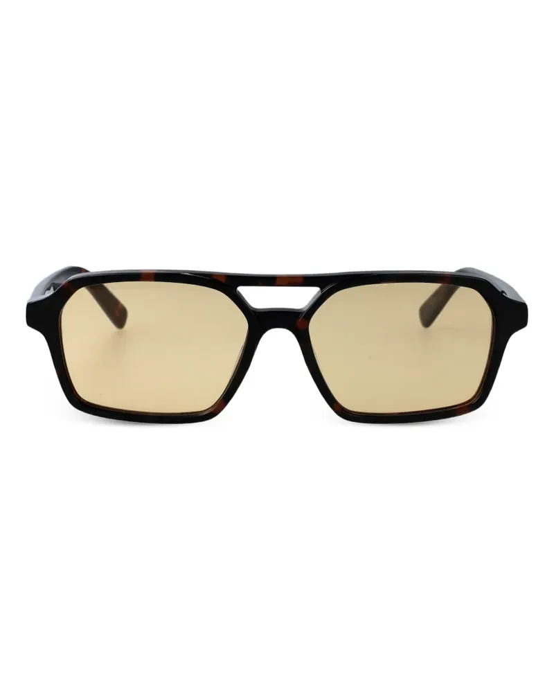 Maison Margiela Lunettes 7 browline sunglasses - Braun Braun