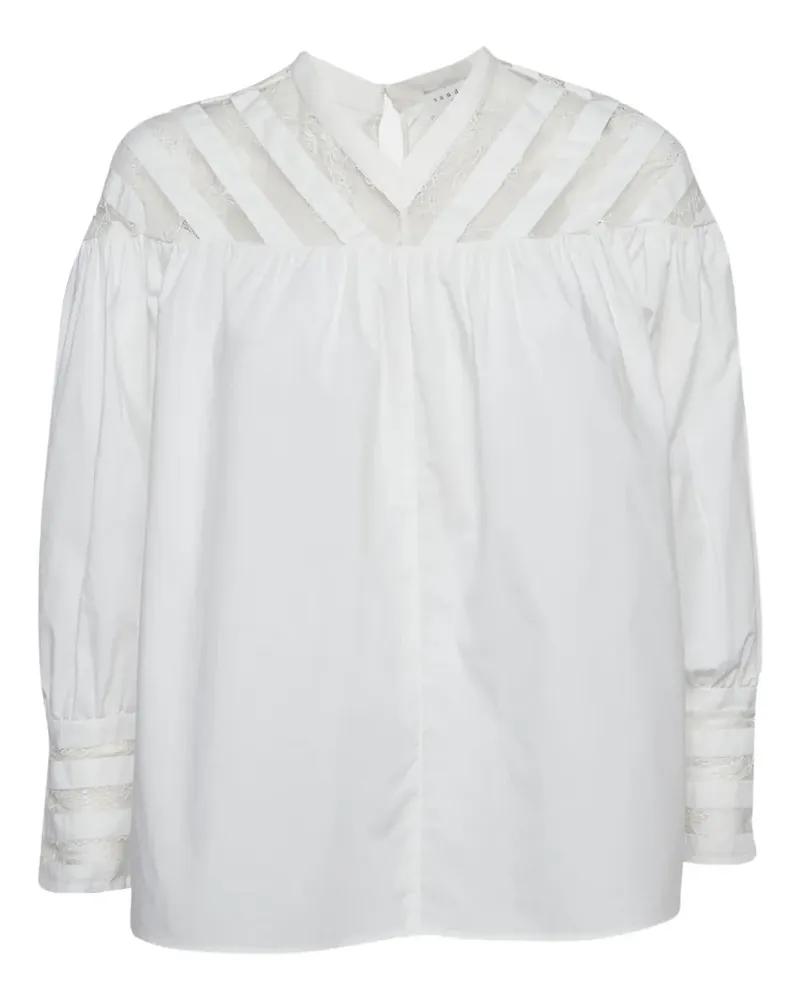 Sandro Pre-owned Bluse mit Spitzenbesatz - Weiß Weiß
