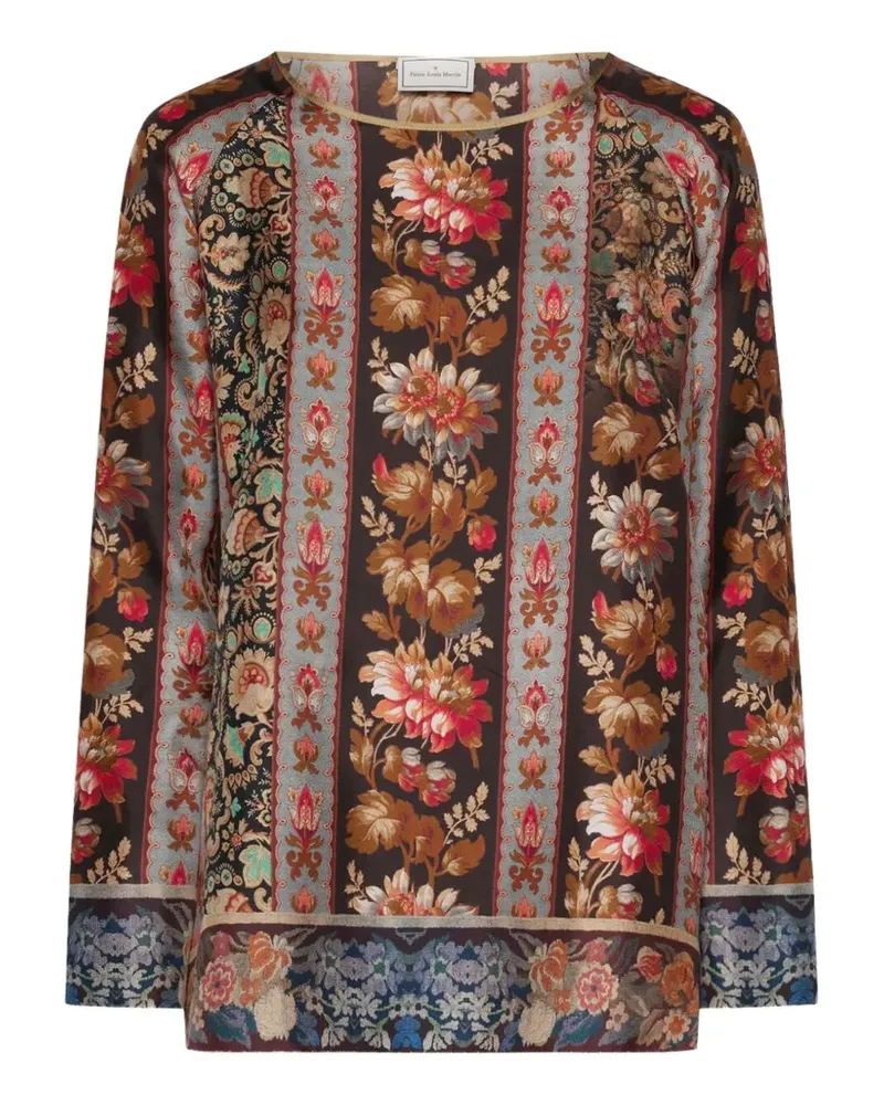 Pierre-Louis Mascia Aloe Bluse mit Blumenprint - Braun Braun