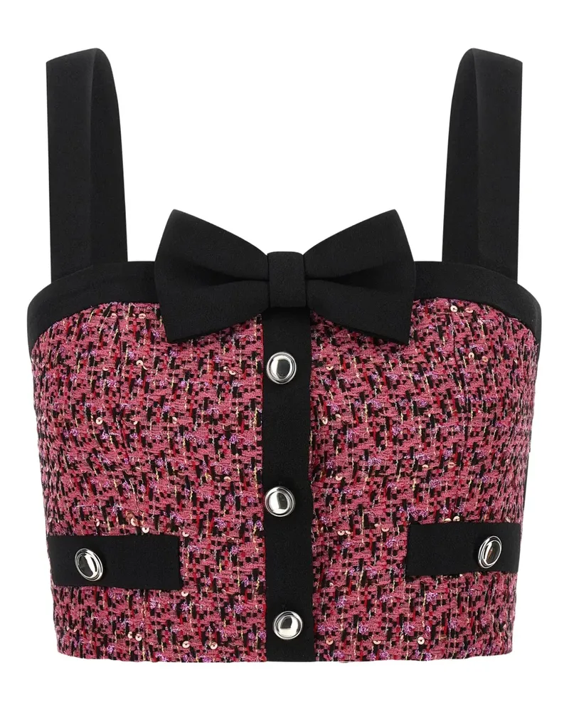Alessandra Rich Top mit Pailletten - Rosa Rosa