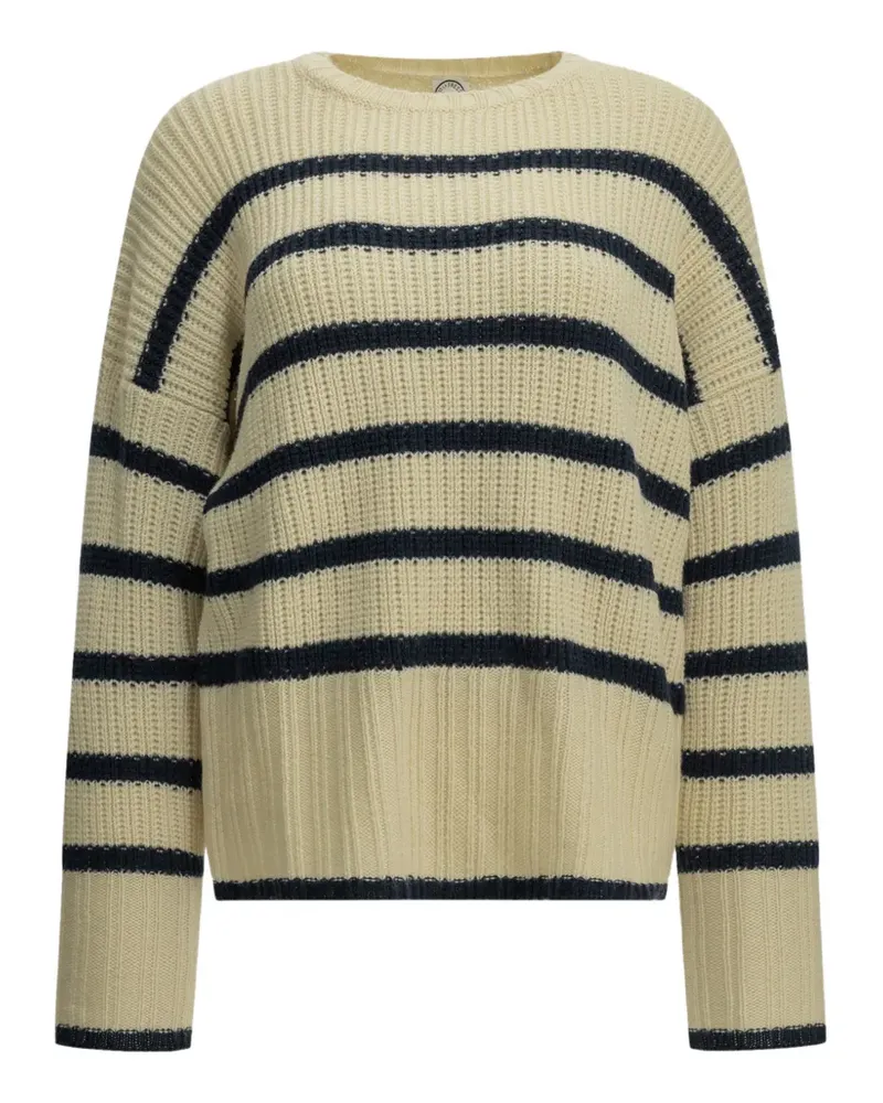 Inès de la Fressange Gestreifter Maelia Pullover aus Merinowolle - Weiß Weiß