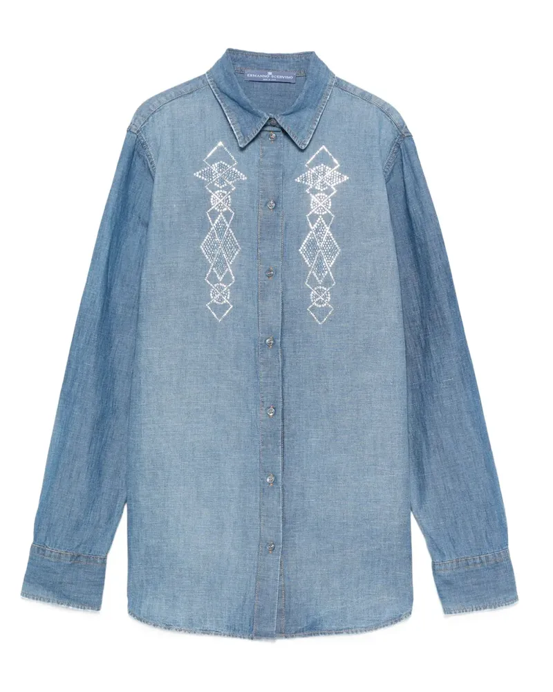 Ermanno Scervino Besticktes Jeanshemd - Blau Blau