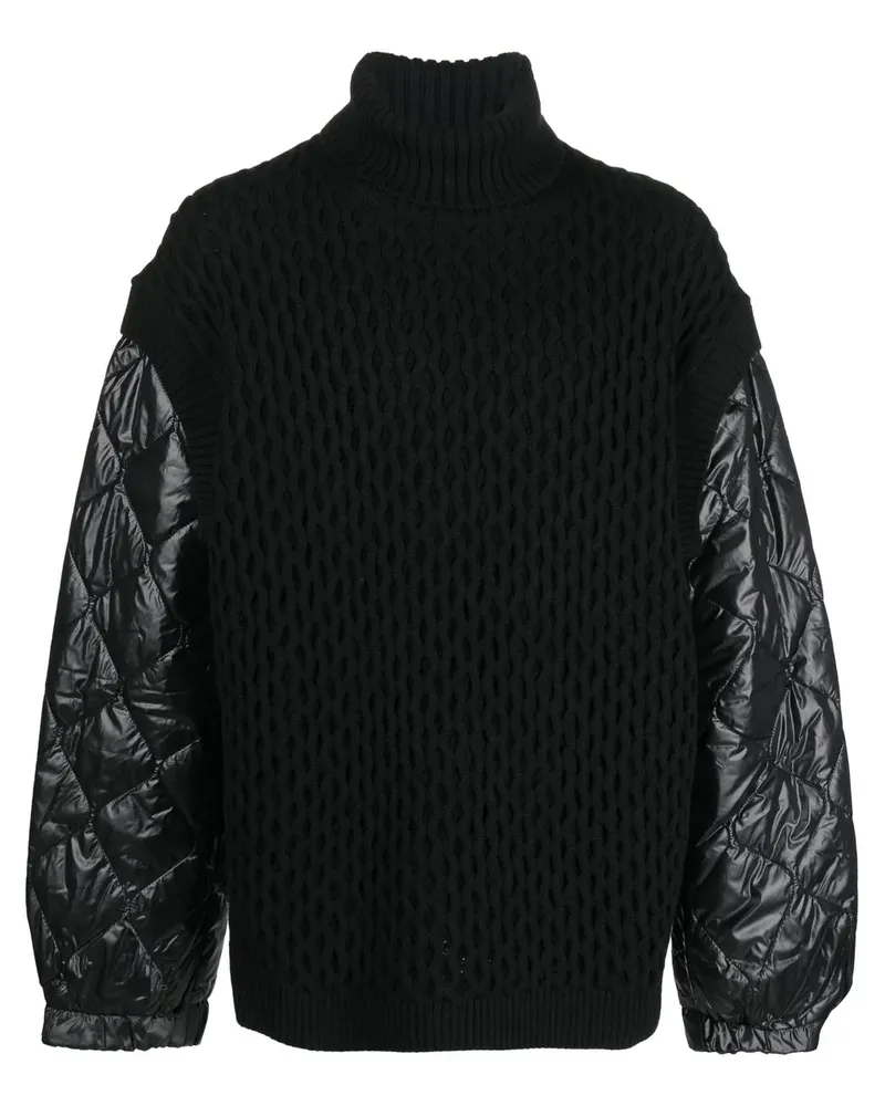 JUUN.J Pullover mit Kontrasteinsätzen - Schwarz Schwarz