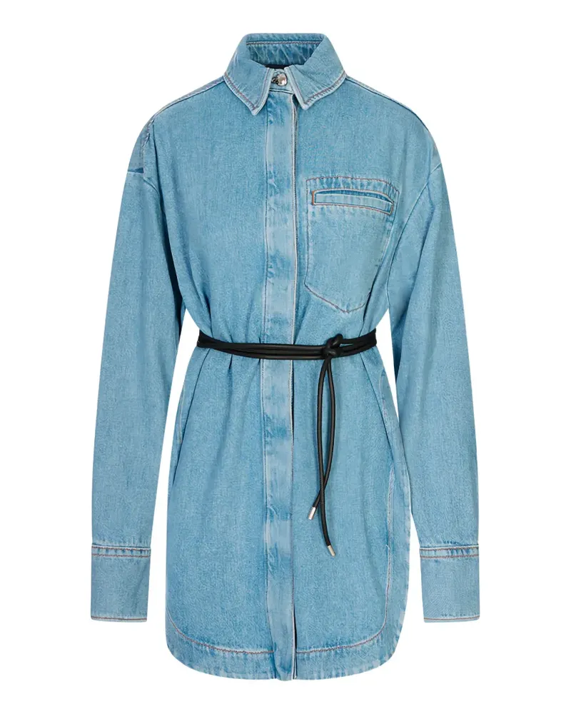 SPORTMAX Jeanshemd mit Gürtel - Blau Blau