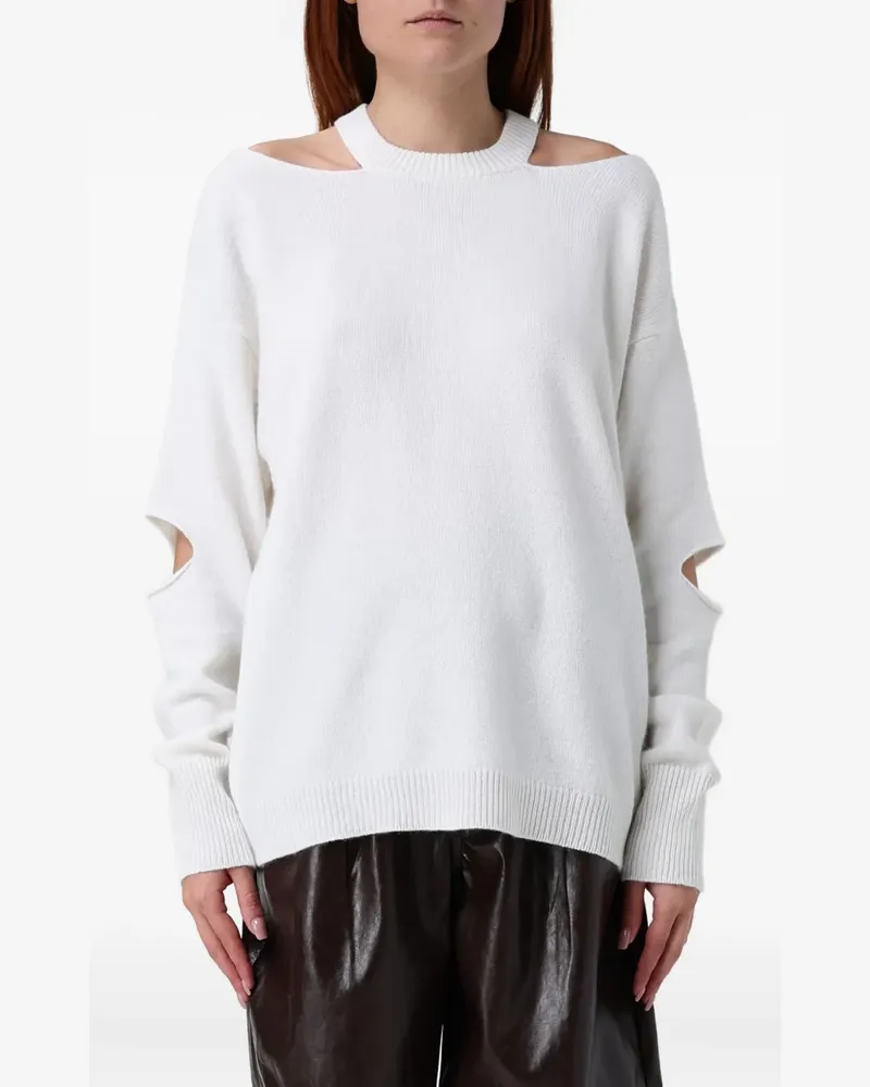 Federica Tosi Sweatshirt mit Cut-Out - Weiß Weiß